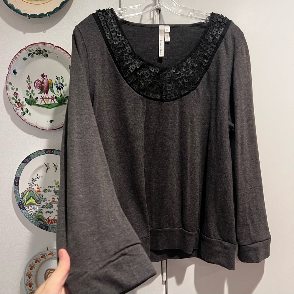 Flats and Heels Embellished Sweater Blouse - Picture 5 of 7